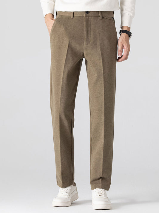 Woolen Straight Leg Trousers