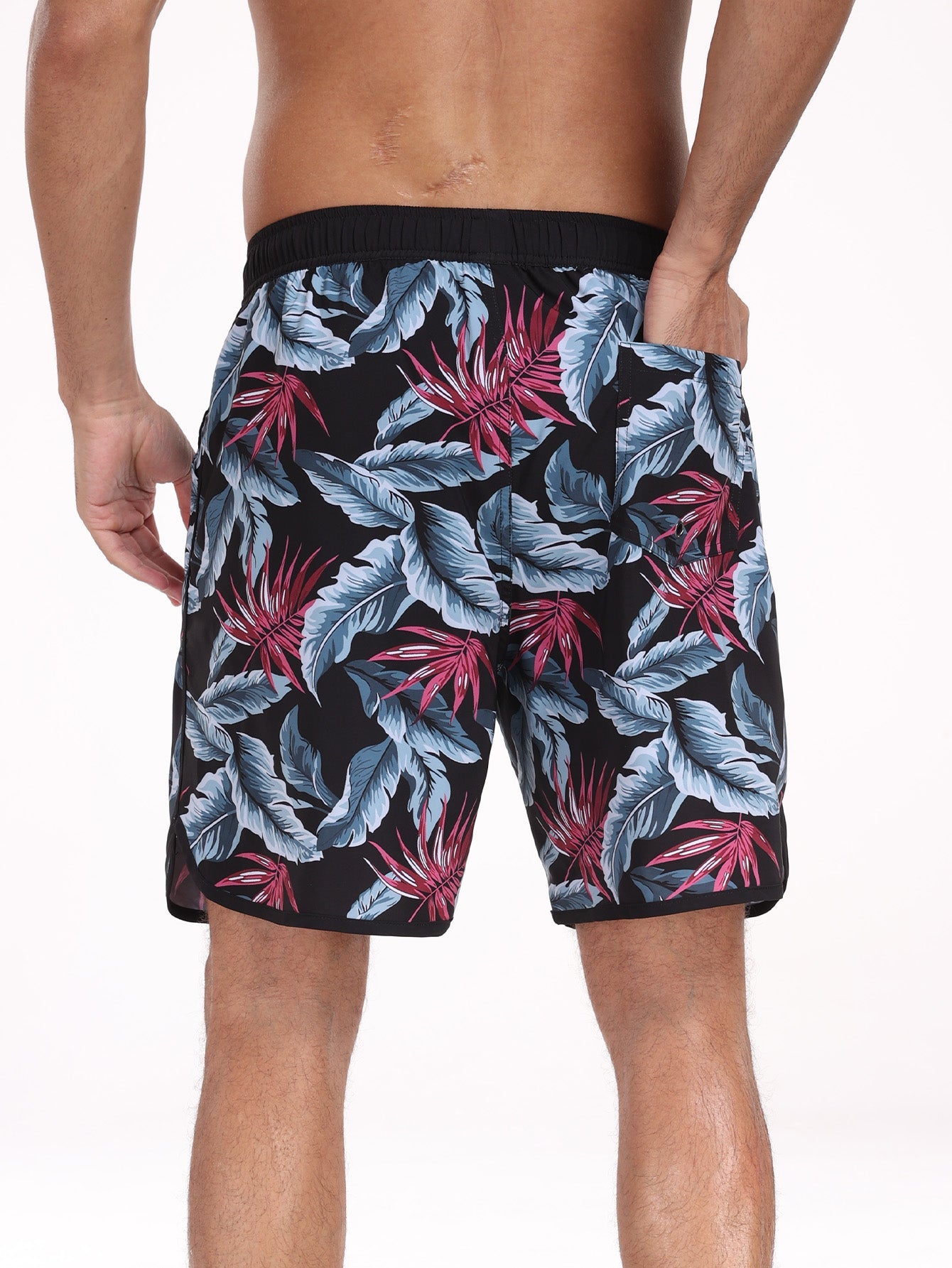 2 In 1  Leaf Print Swim Shorts