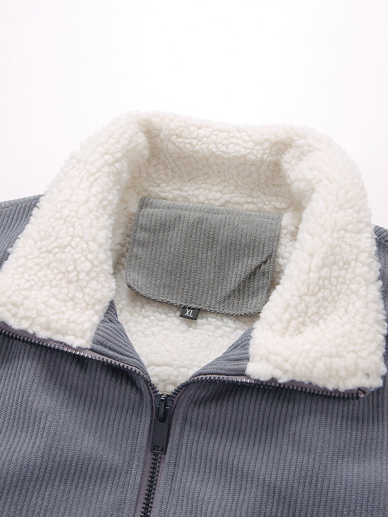 Teddy Lined Zip Up Corduroy Jacket