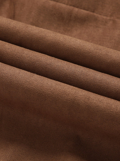 Teddy Lined Suede Jacket With Pockets