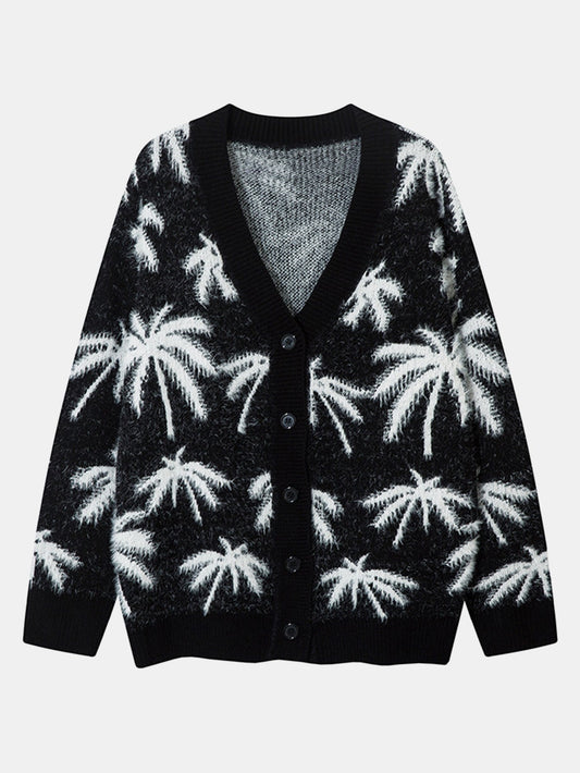Palm Tree Print Cardigan