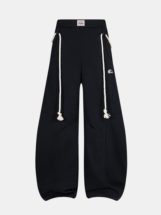 Wide-Leg Baggy Sweatpants With Drawstrings