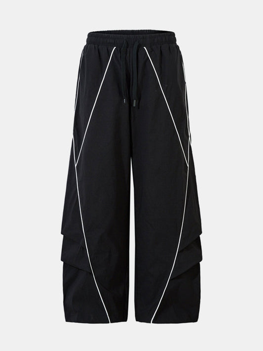 Stripe Wide-Leg Baggy Pants