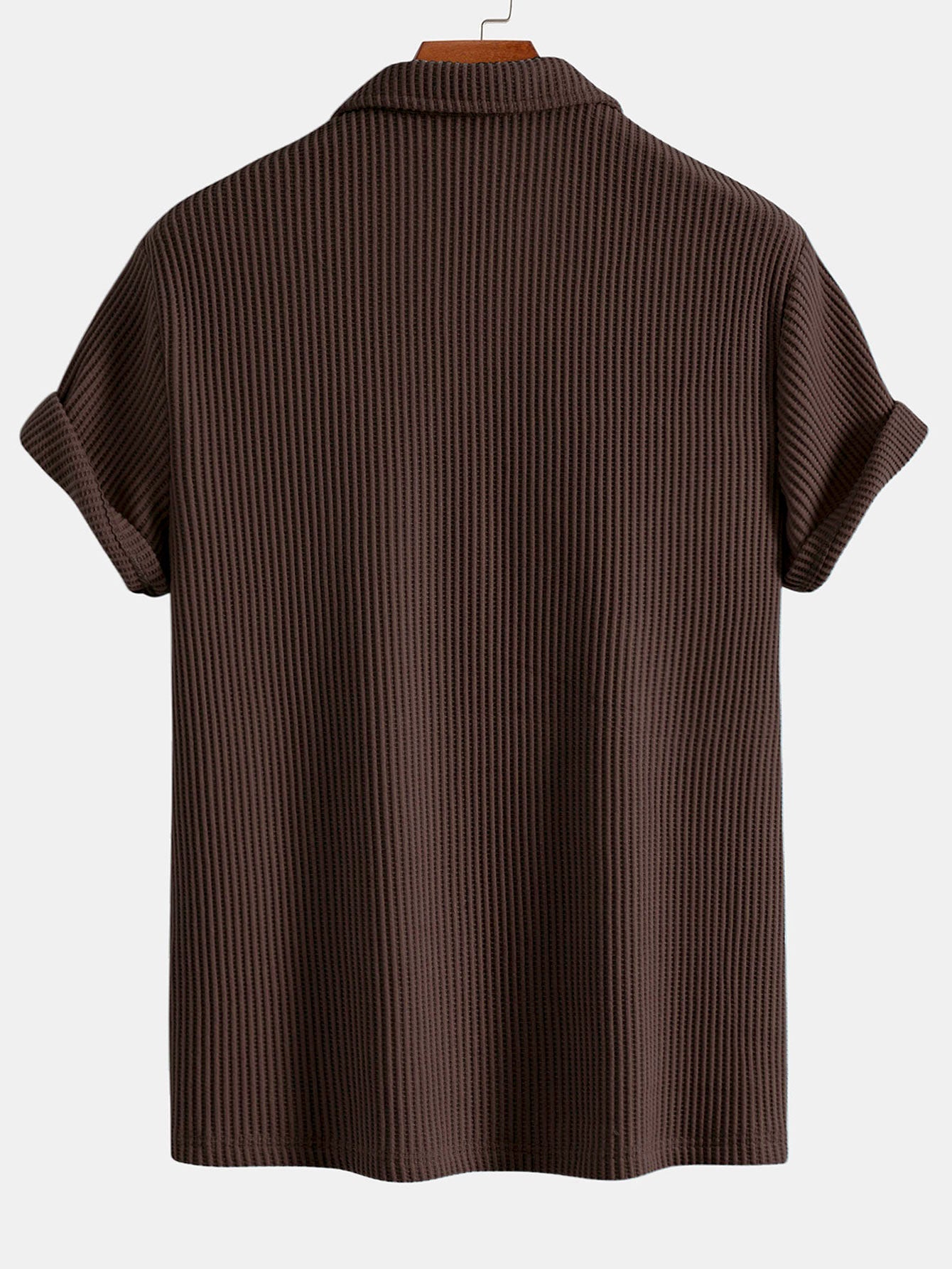 Short Sleeved Waffle V-neck Polo