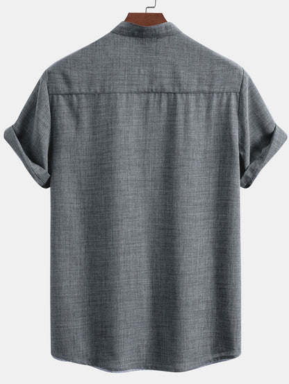 Short Sleeve Stand Collar Shirt