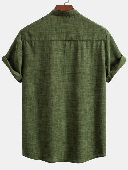 Short Sleeve Stand Collar Shirt