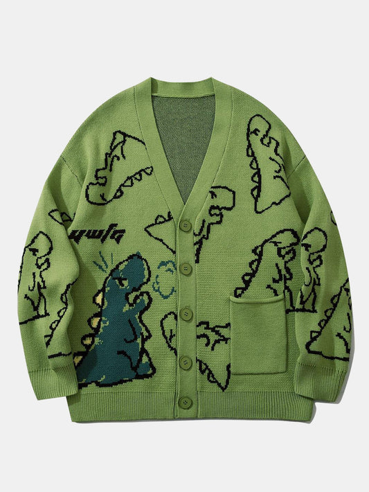 Dinosaur Print Button Up Cardigan