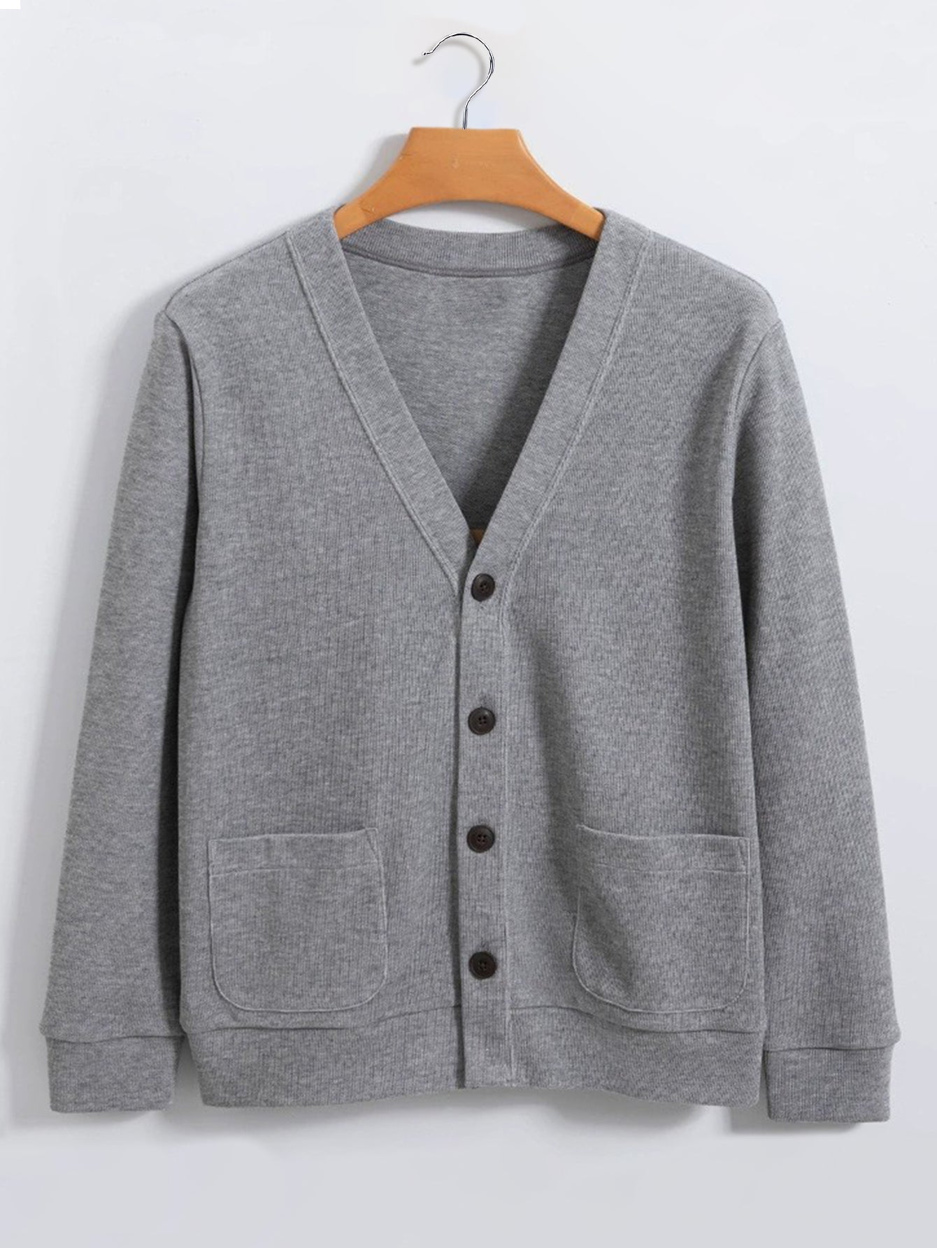 Ribbed Knit Cardigan With Pockets