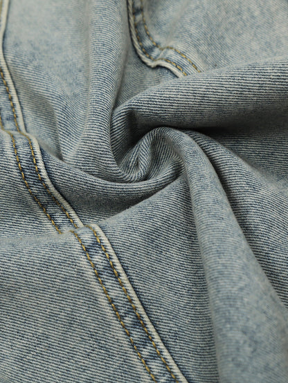 Washed Distressed Denim Baggy Pants