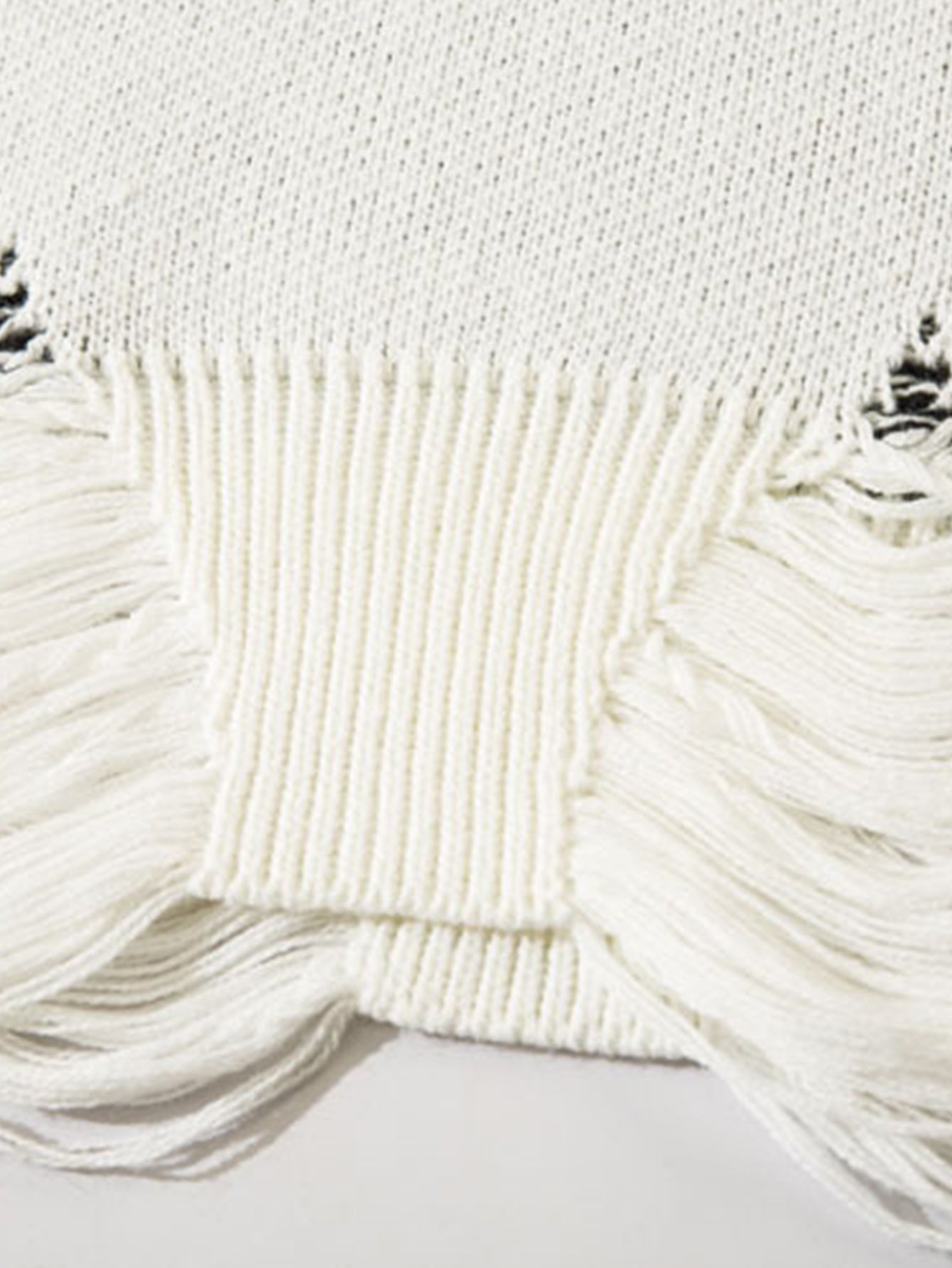 Retro Swirl Printed Distressed Knit Sweater