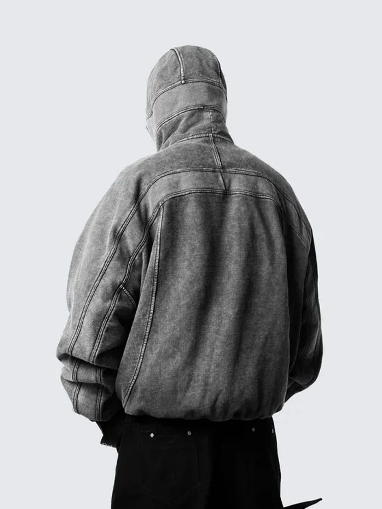 Oversized Techwear Hoodie With Full Mask Hood