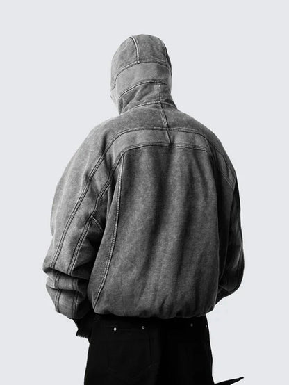 Oversized Techwear Hoodie With Full Mask Hood