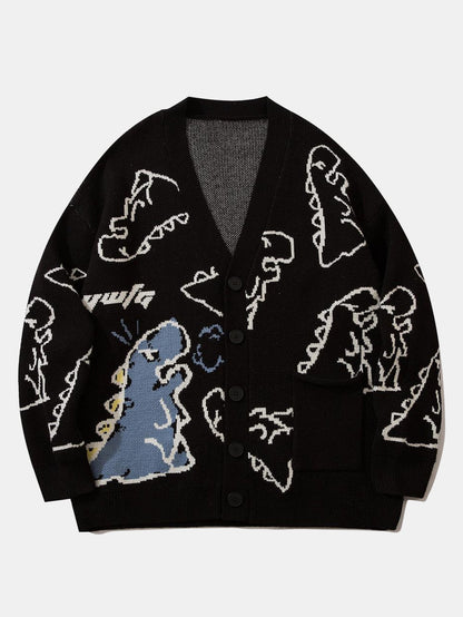Dinosaur Print Button Up Cardigan