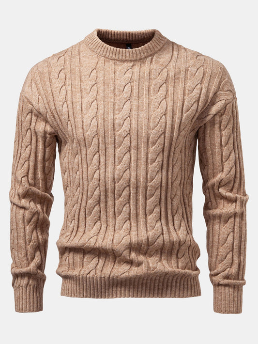 Twist Jacquard Crew Neck Sweater