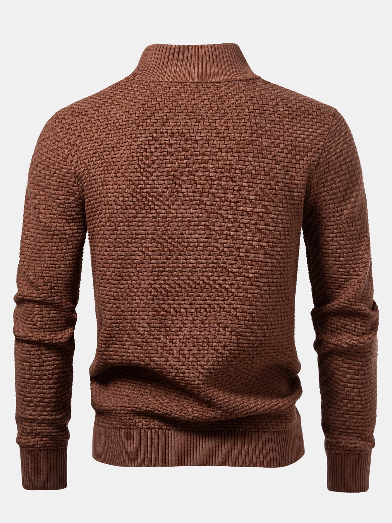 Wave Jacquard Quarter Zip Sweater