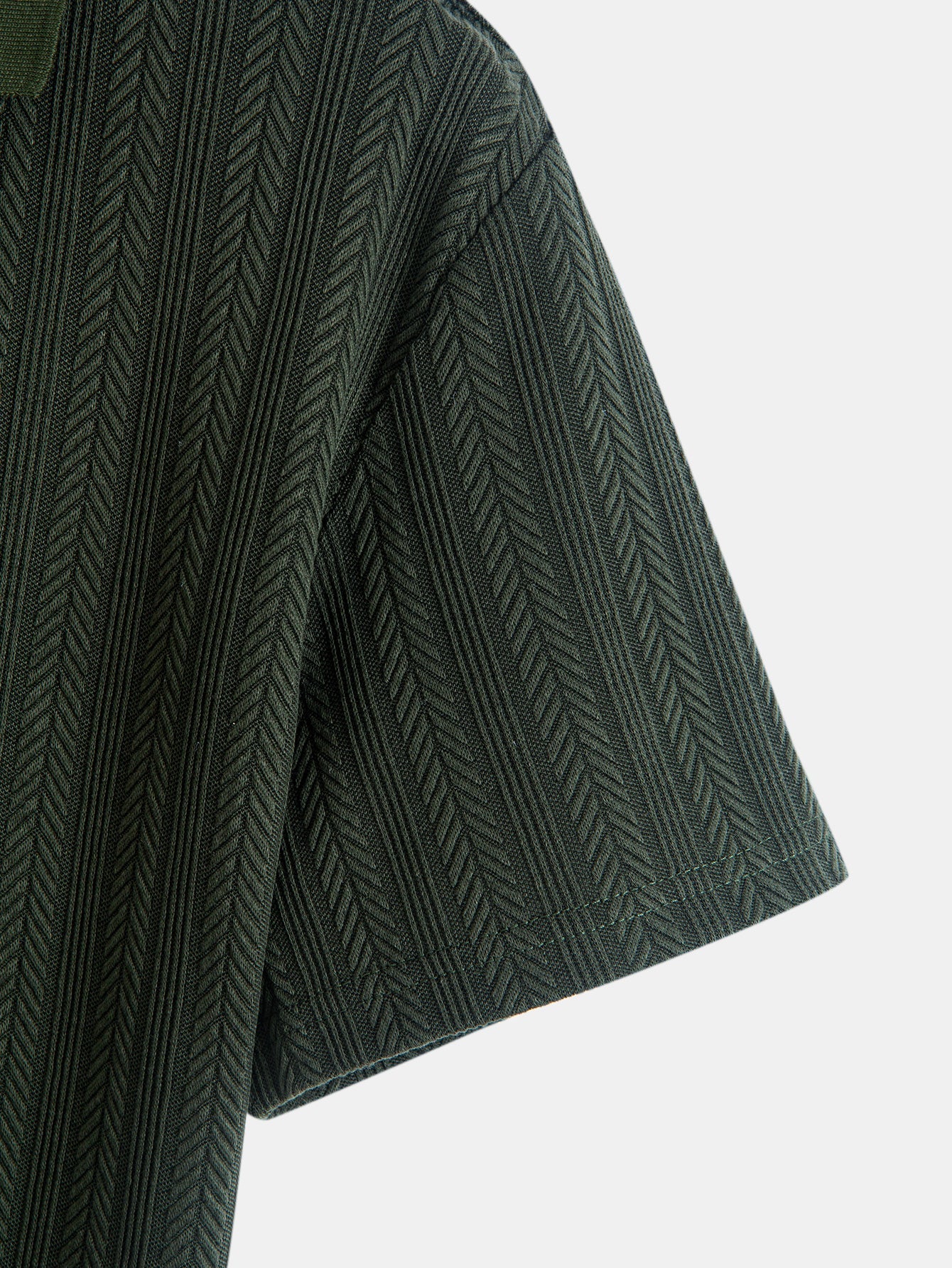 Textured Zipper Polo