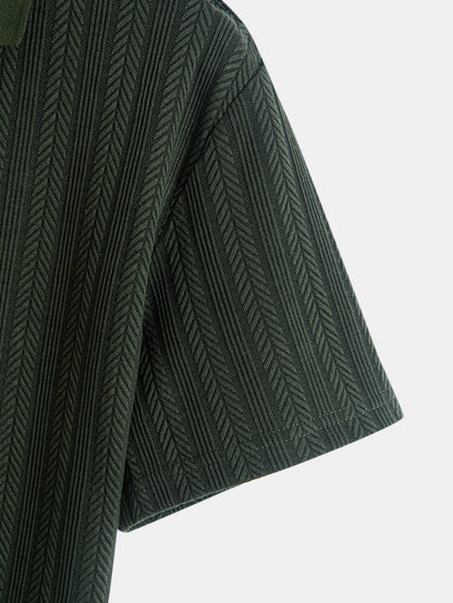 Textured Zipper Polo