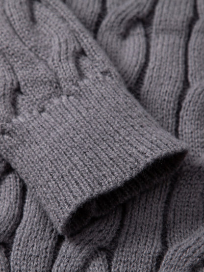 Twist Jacquard Quarter Zip Sweater