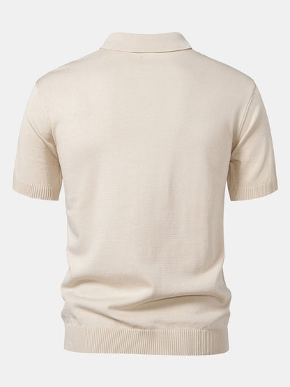 Stripe Knit Polo Shirt