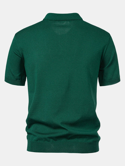 Stripe Knit Polo Shirt