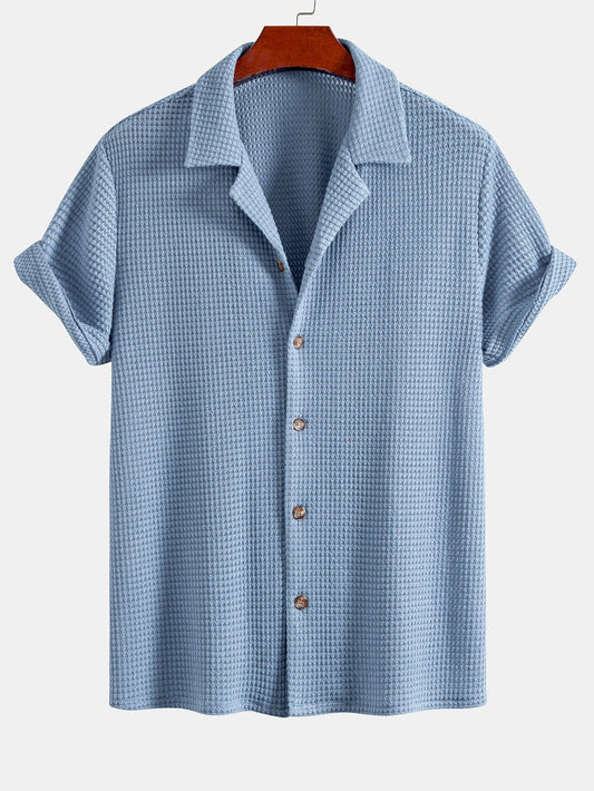 Waffle Textured Cuban Shirt