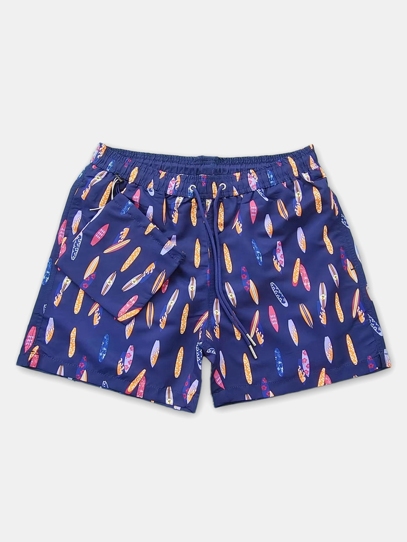 Stowable Surfboard Print  Swim Shorts