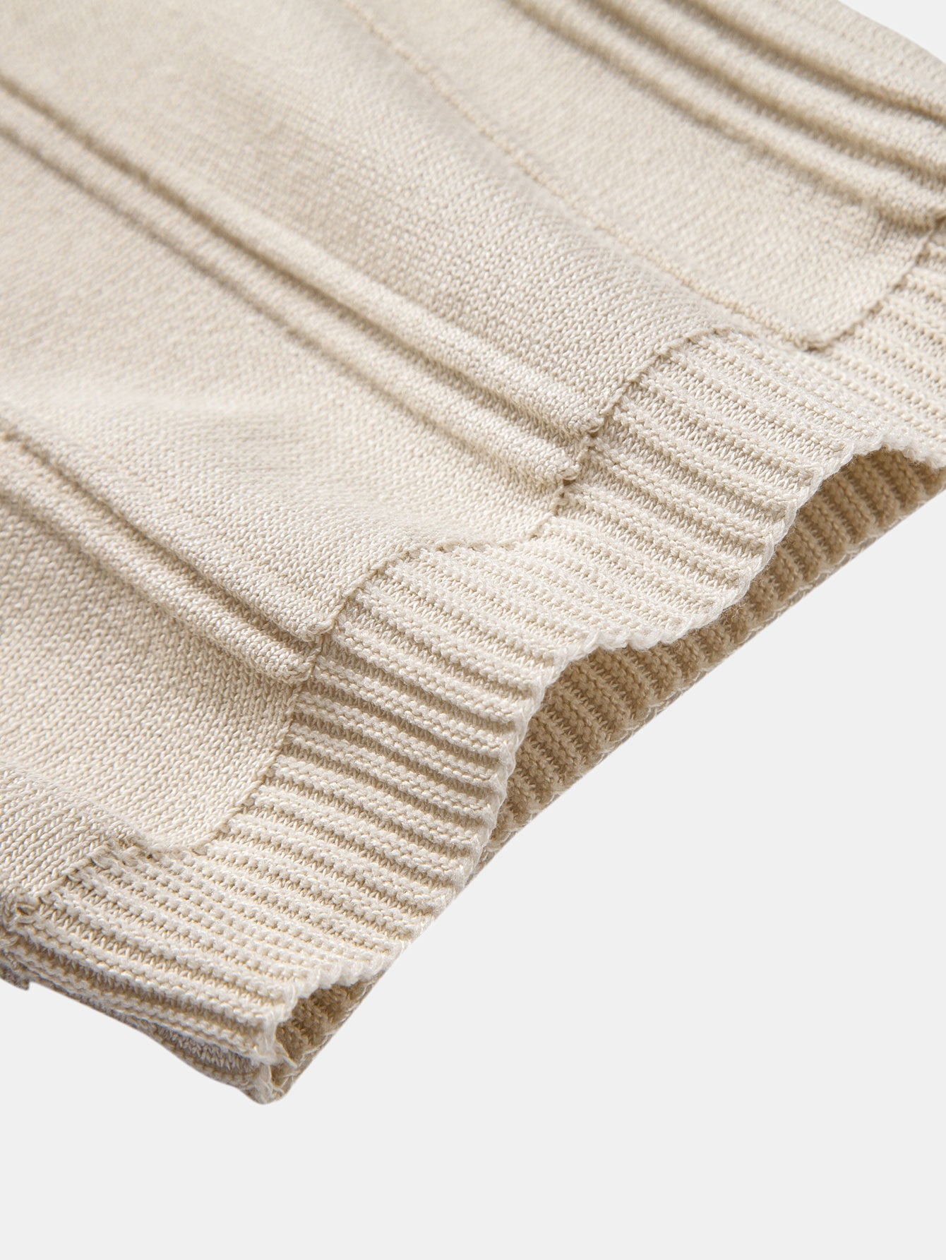 Stripe Jacquard Zipper Knit Polo Shirt