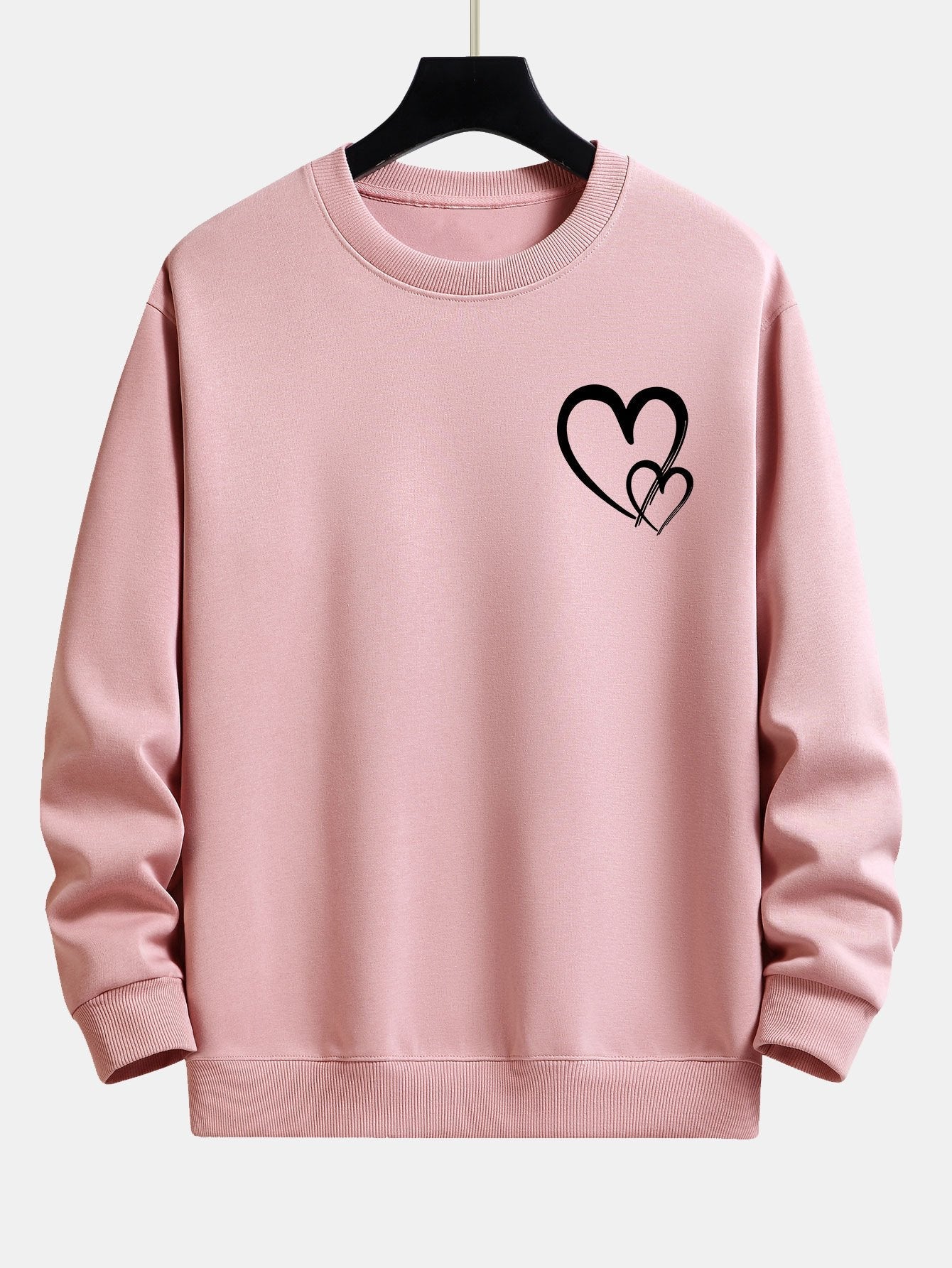 Doodle Heart Print Relax Fit Sweatshirt