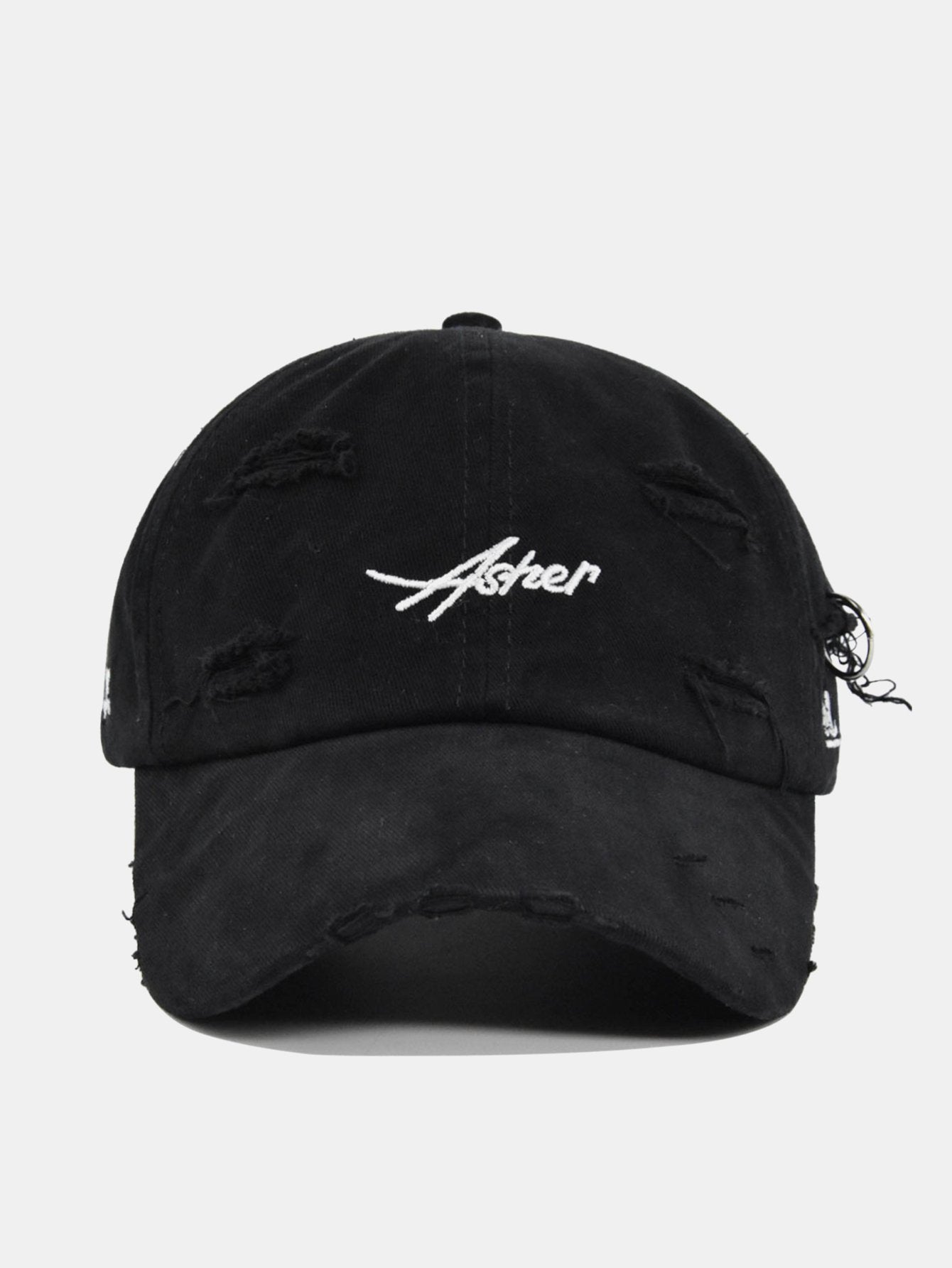 Retro Asher Embroidery Washed Distressed Baseball Cap