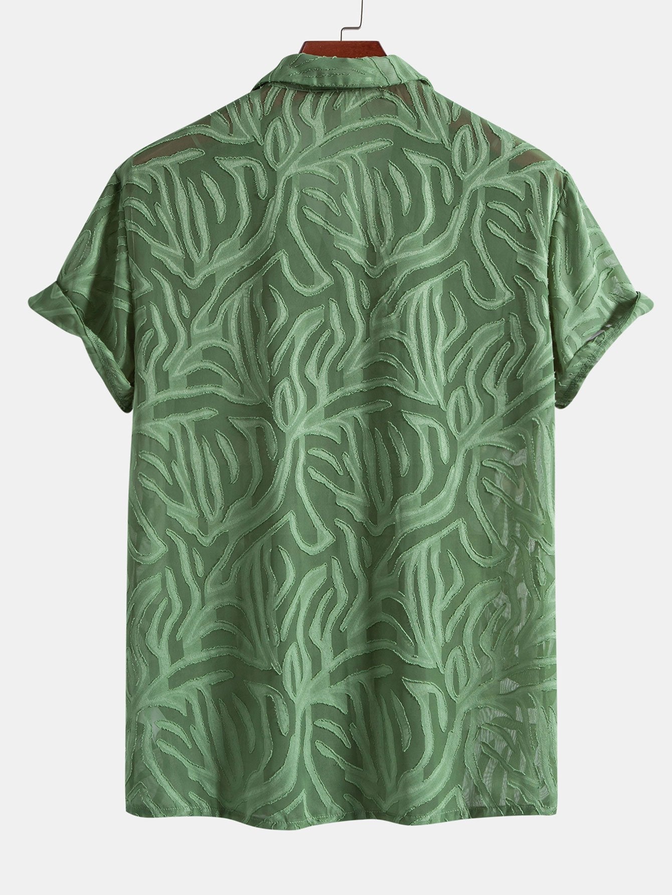 Jacquard Texture Cuban Shirt & Straight Leg Linen Pants