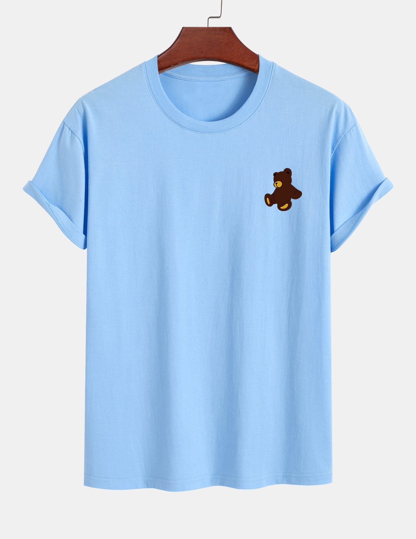 Regular Fit Teddy Bear Print Cotton T-Shirt