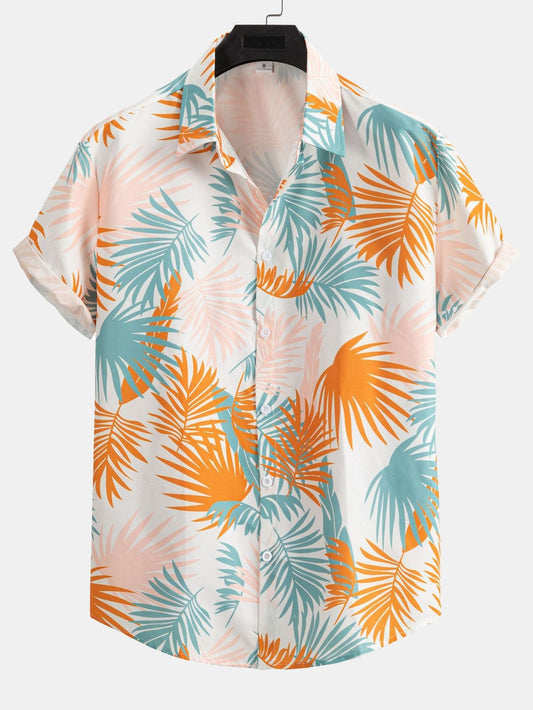 Leaf Print Button Up Shirt