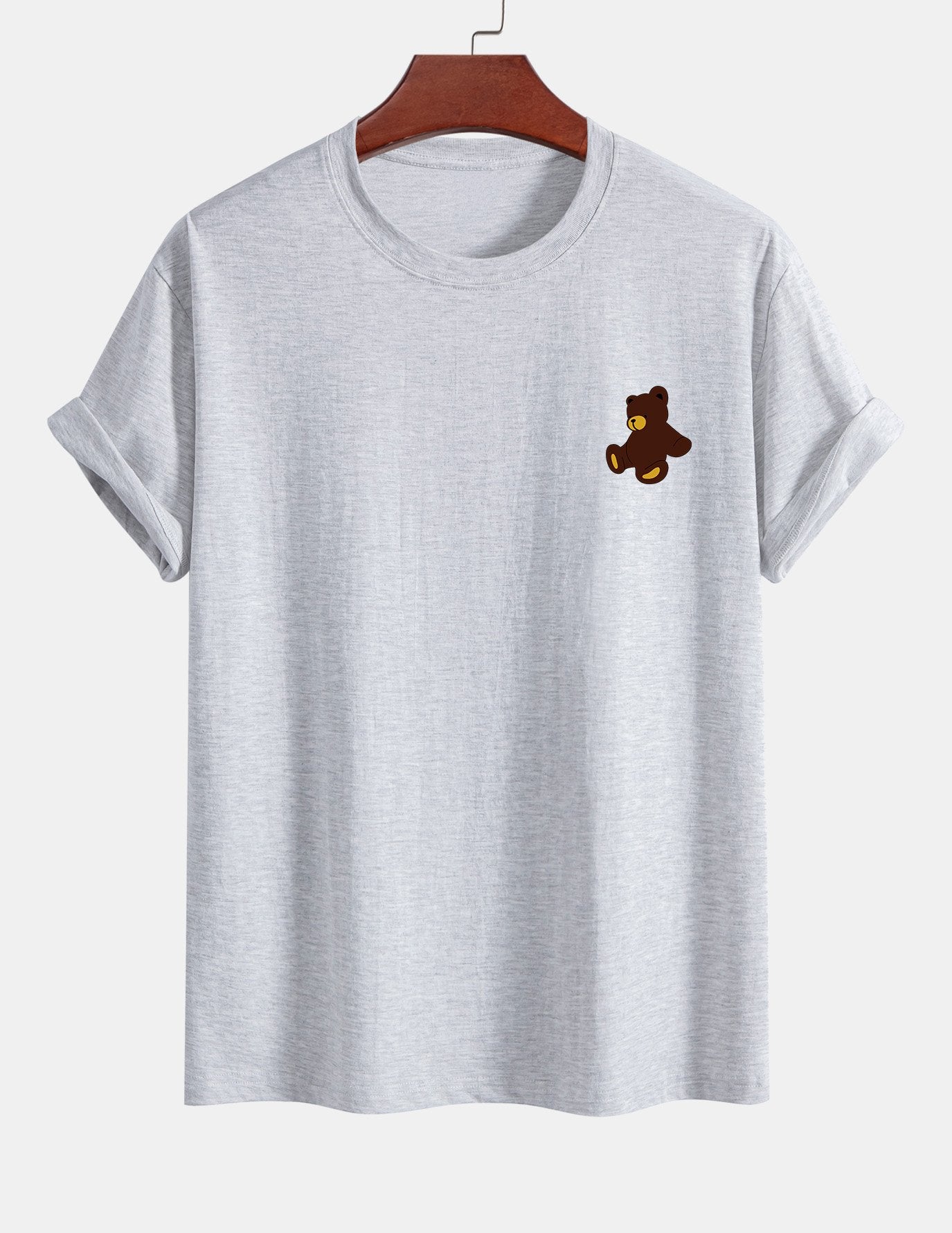 Regular Fit Teddy Bear Print Cotton T-Shirt