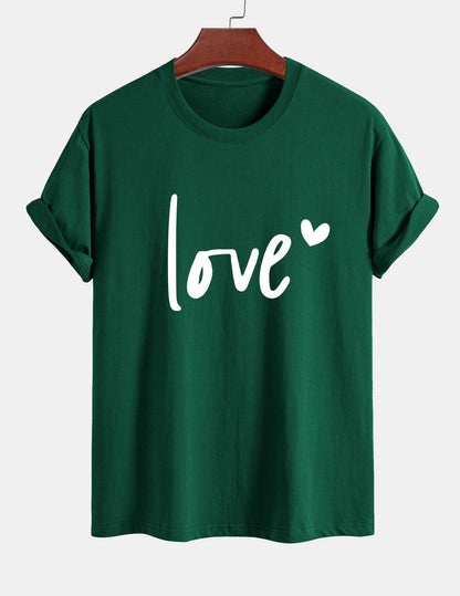 Regular Fit Love Print Cotton T-Shirt