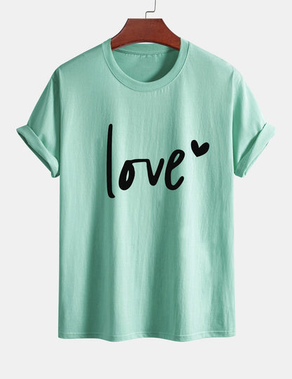 Regular Fit Love Print Cotton T-Shirt