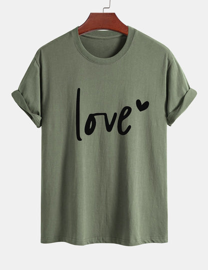 Regular Fit Love Print Cotton T-Shirt