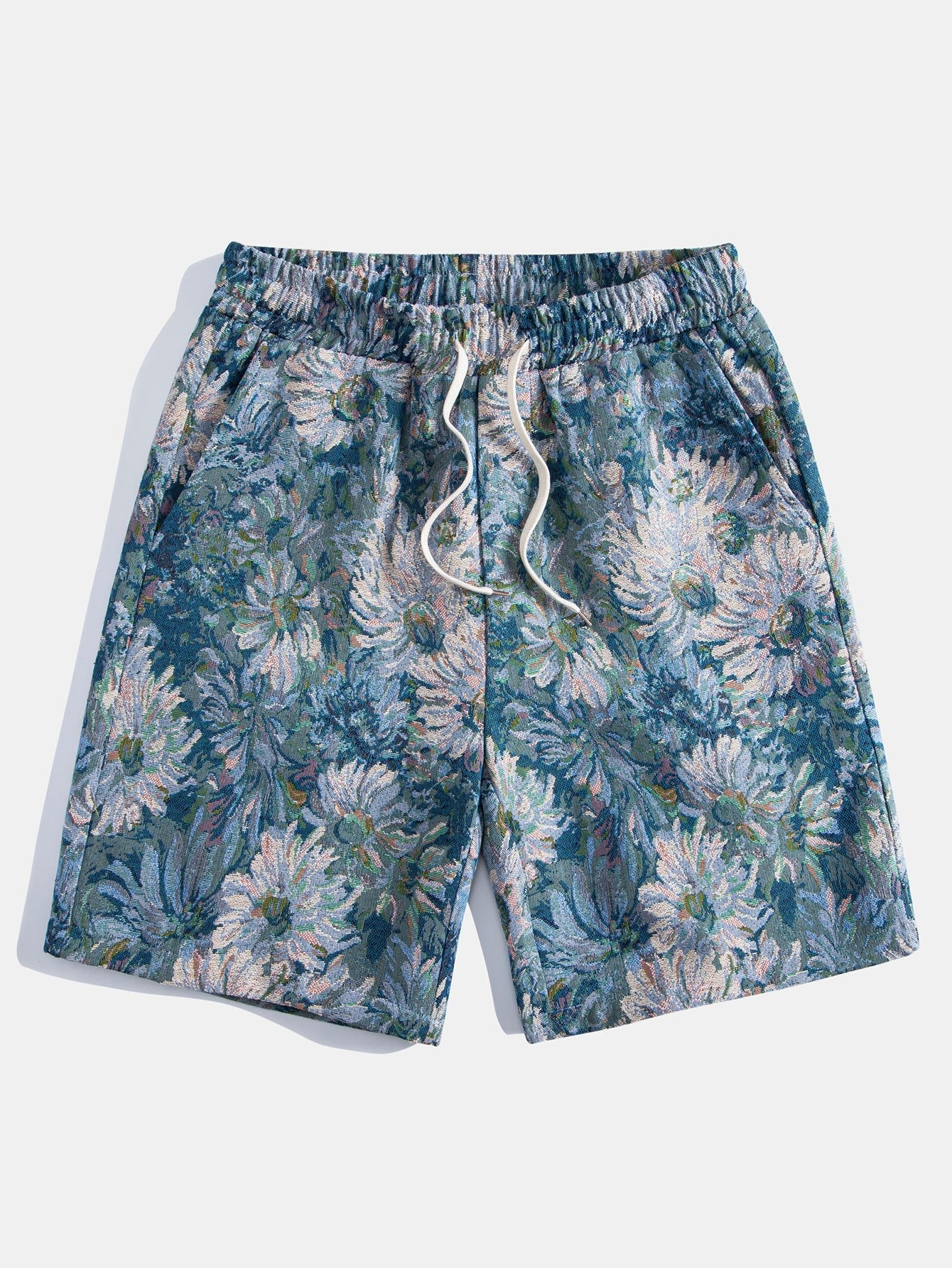 Painted Floral Jacquard Shorts