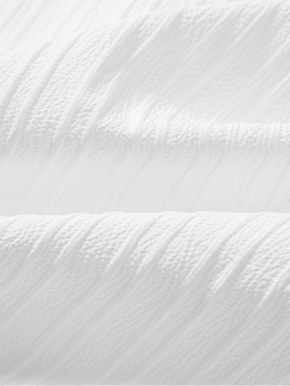 Striped Jacquard Cuban Collar Shirt & Straight Leg Pants