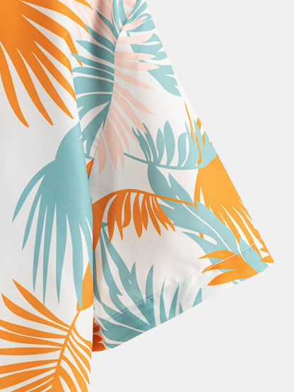 Leaf Print Button Up Shirt