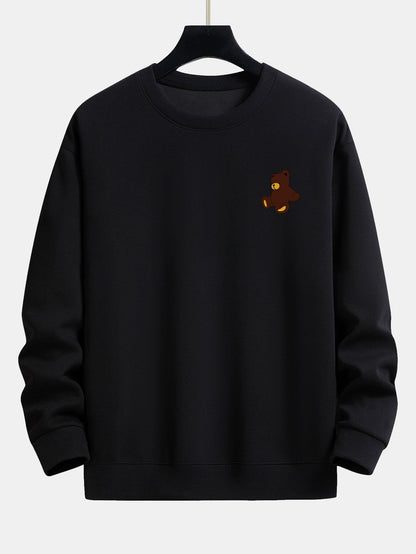 Teddy Bear Print Relax Fit Sweatshirt