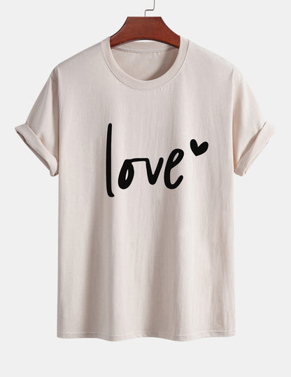 Regular Fit Love Print Cotton T-Shirt