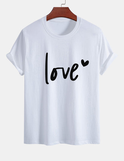 Regular Fit Love Print Cotton T-Shirt
