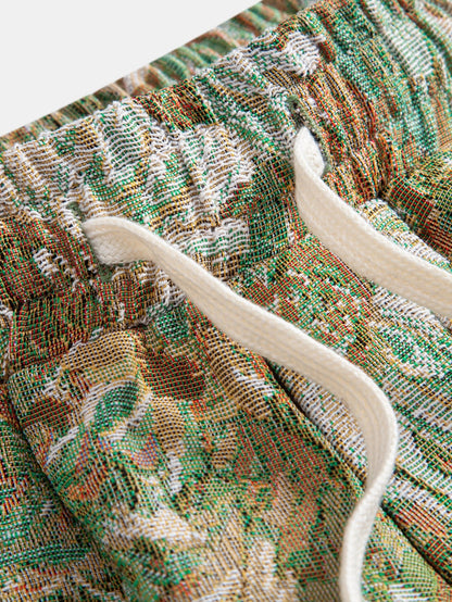 Painted Floral Jacquard Shorts