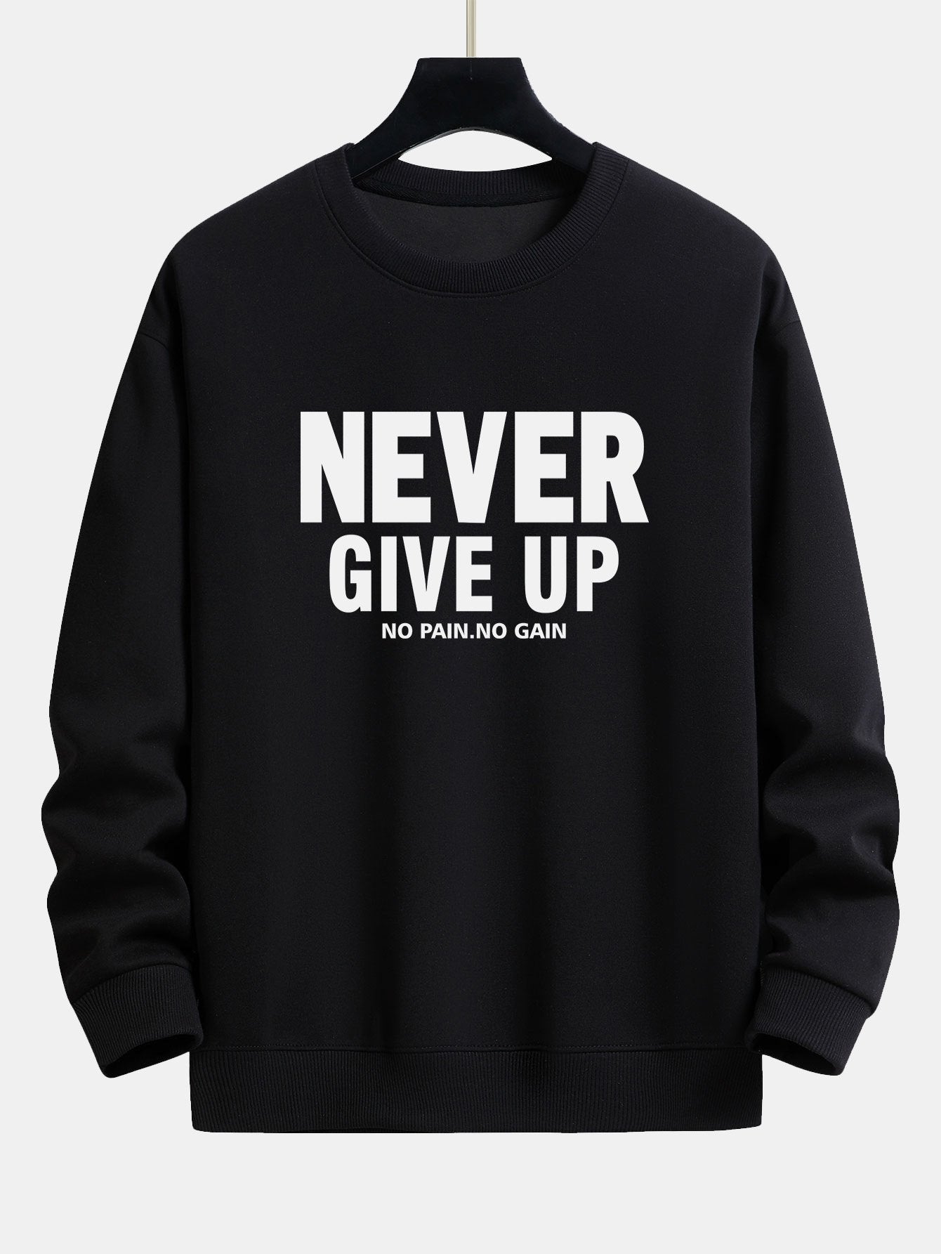 Never Give Up Print Relax Fit Sweatshirt