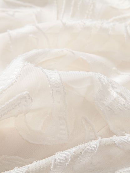 Jacquard Texture Cuban Shirt & Straight Leg Linen Pants