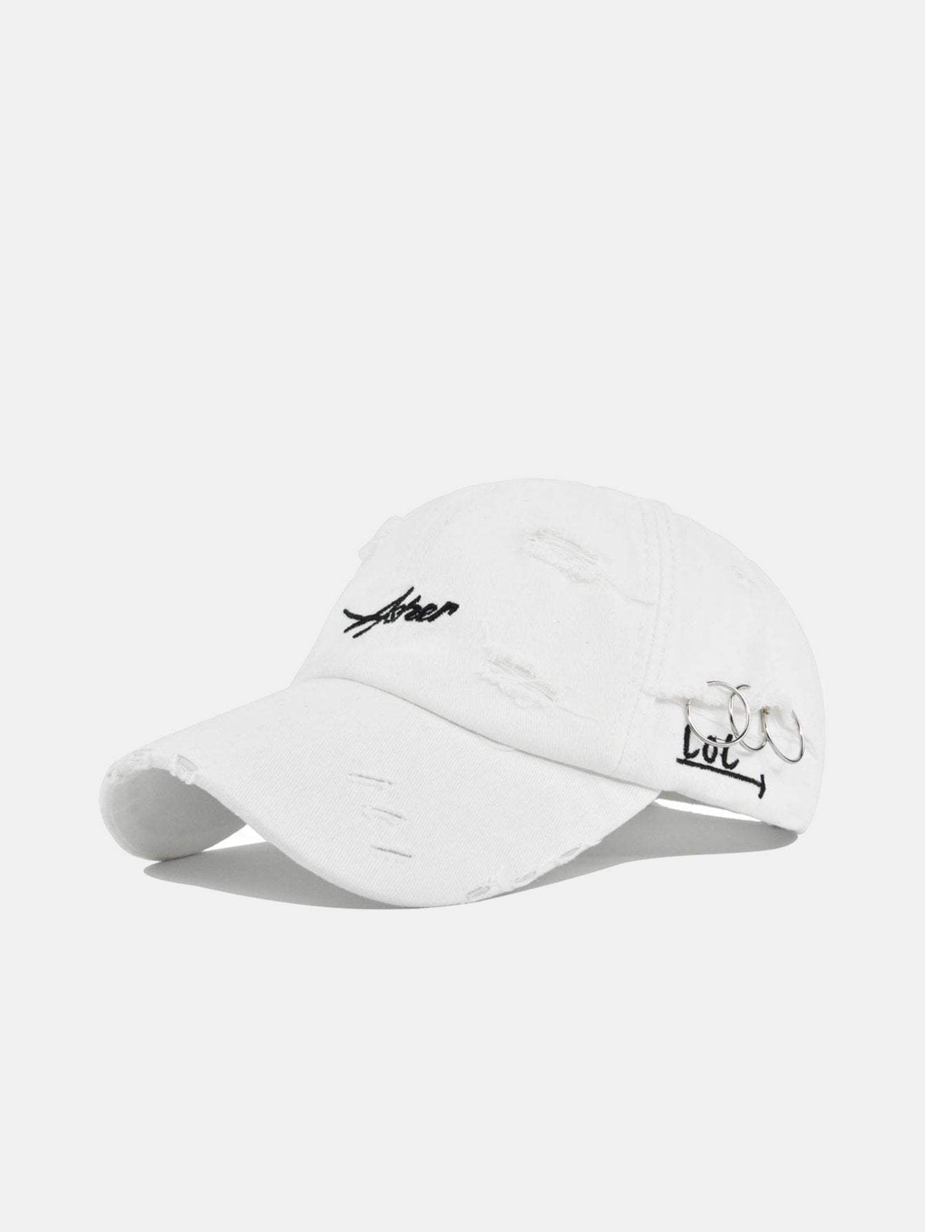 Retro Asher Embroidery Washed Distressed Baseball Cap