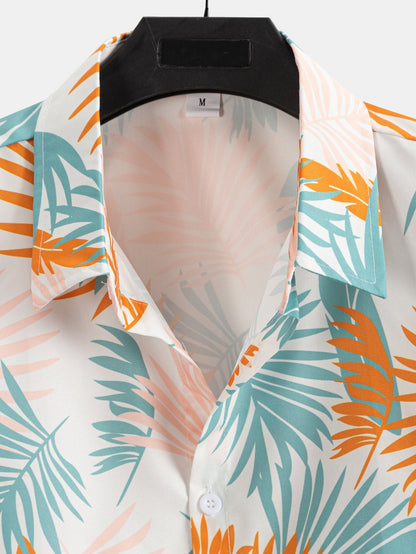 Leaf Print Button Up Shirt