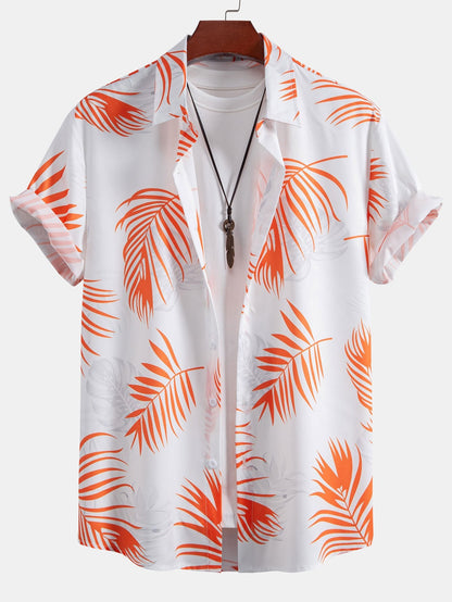 Leaf Print Button Up Shirt