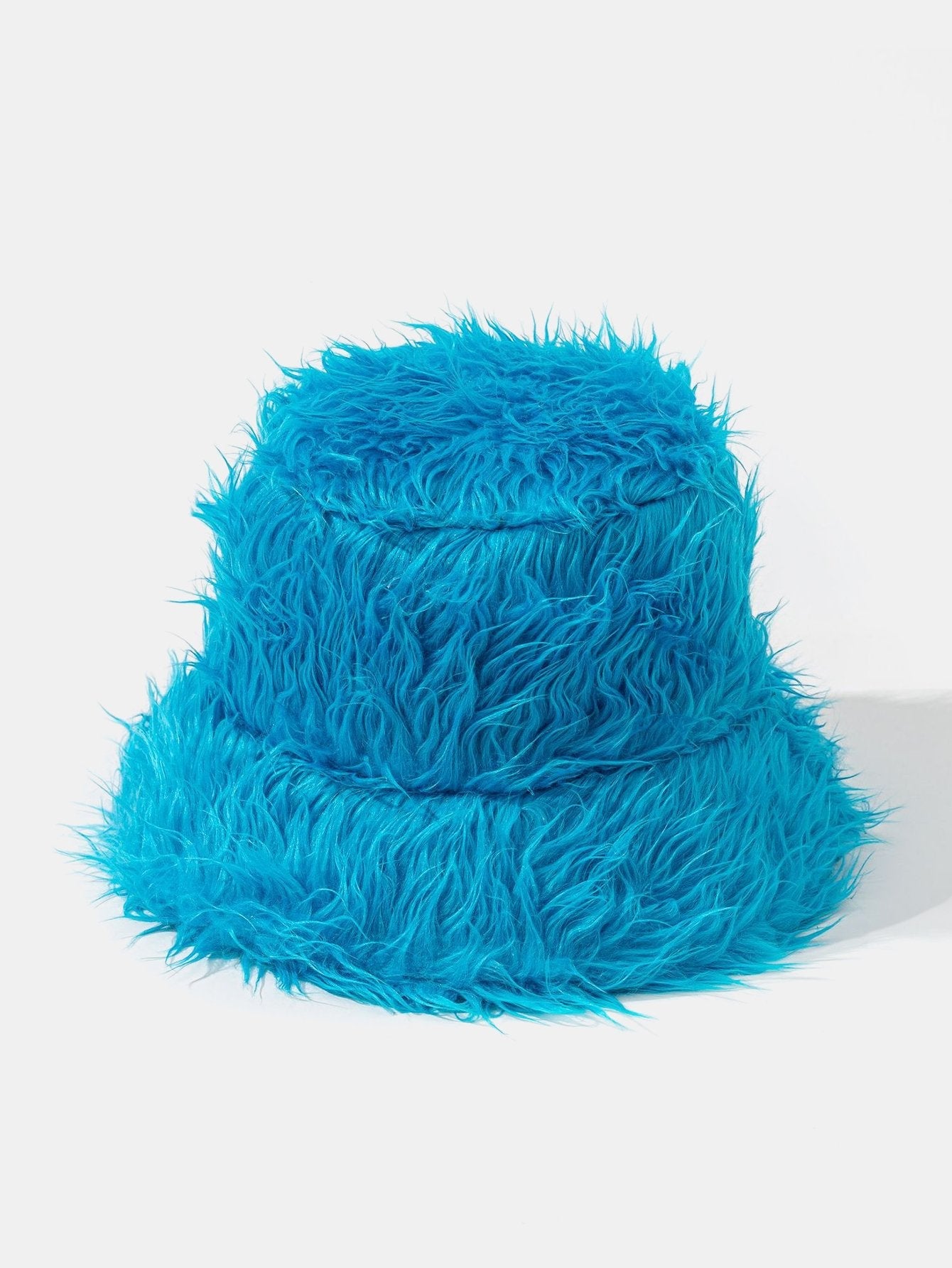 Solid Color Faux Fur Plush Bucket Hat