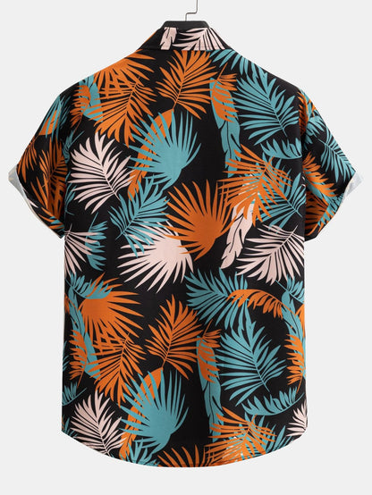 Leaf Print Button Up Shirt
